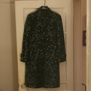 Gorgeous Sz 8 Italian made cupro coat (green/gold)